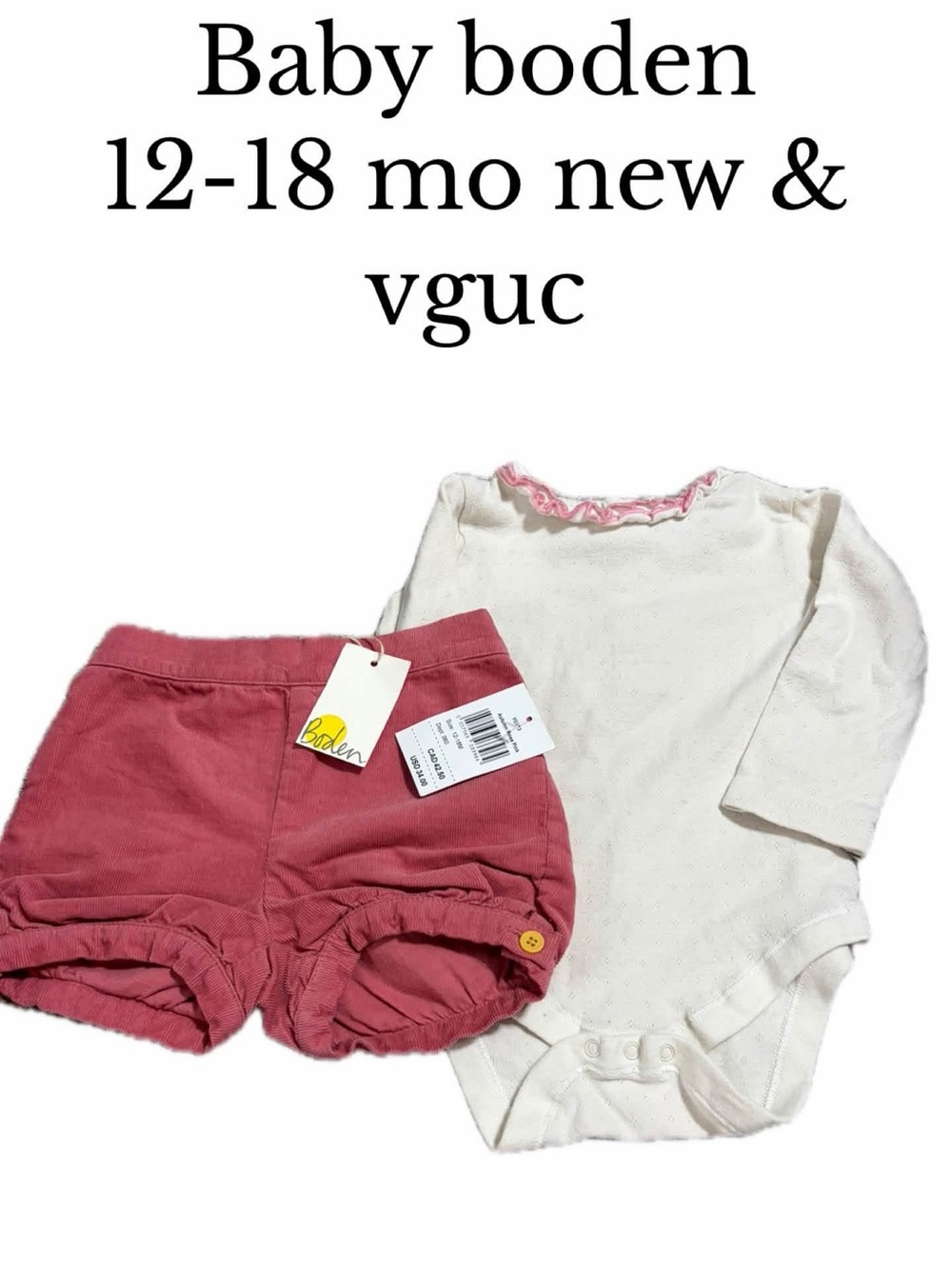 Baby boden new shorts & body suit